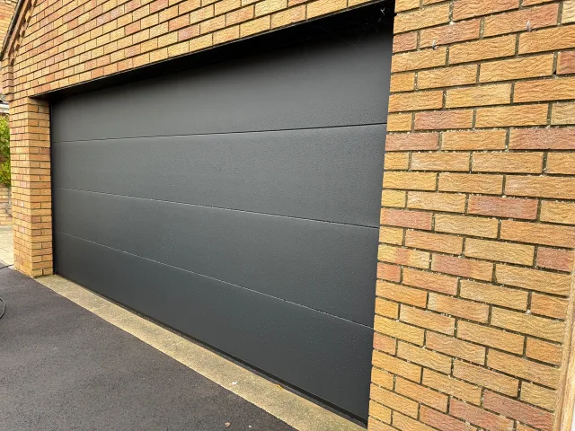 SeceuroGlide Elite Sectional Door, Black Dura Finish - Installed in Southwold