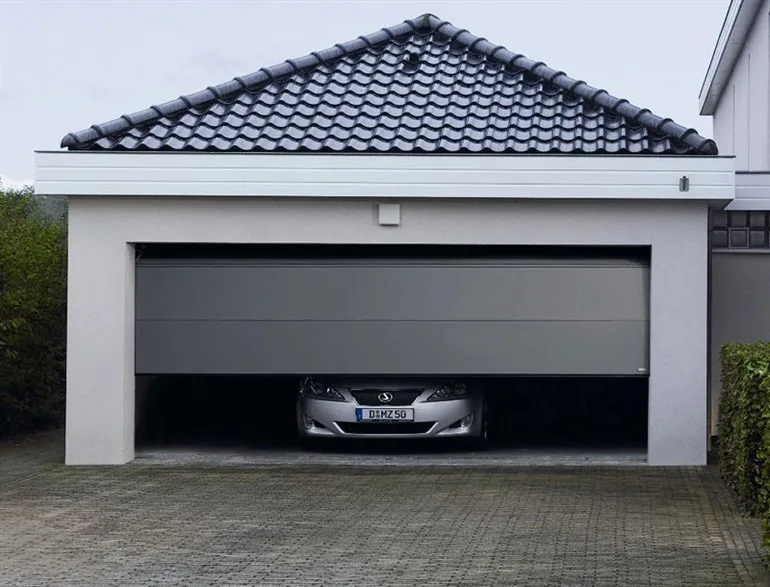 Sectional Door with Car Inside - Silver Finish